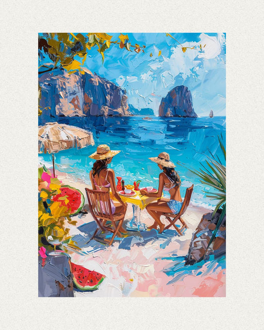 Seaside Serenity: Beach Girls Poster