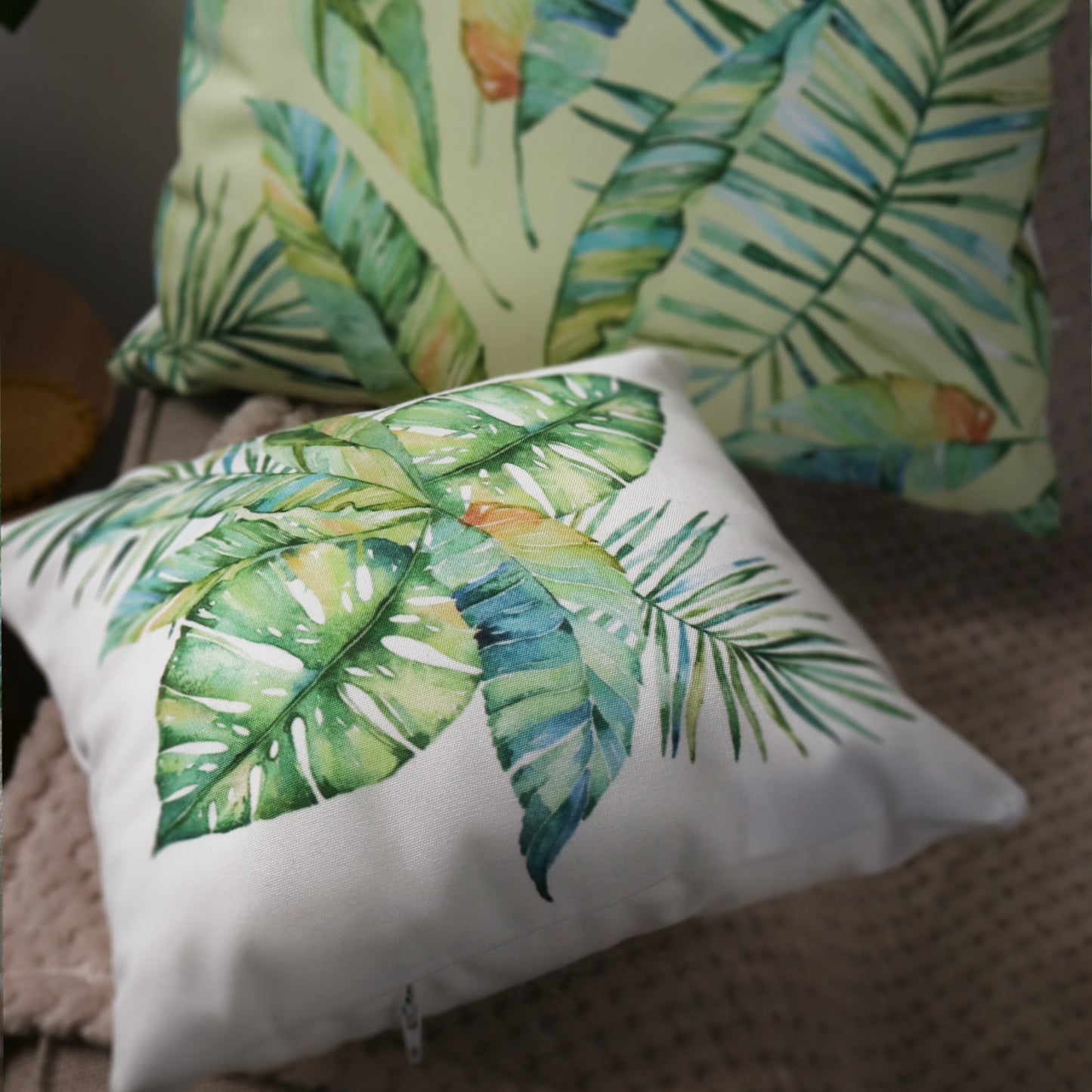 Tropical Monstera Leaf Cushion