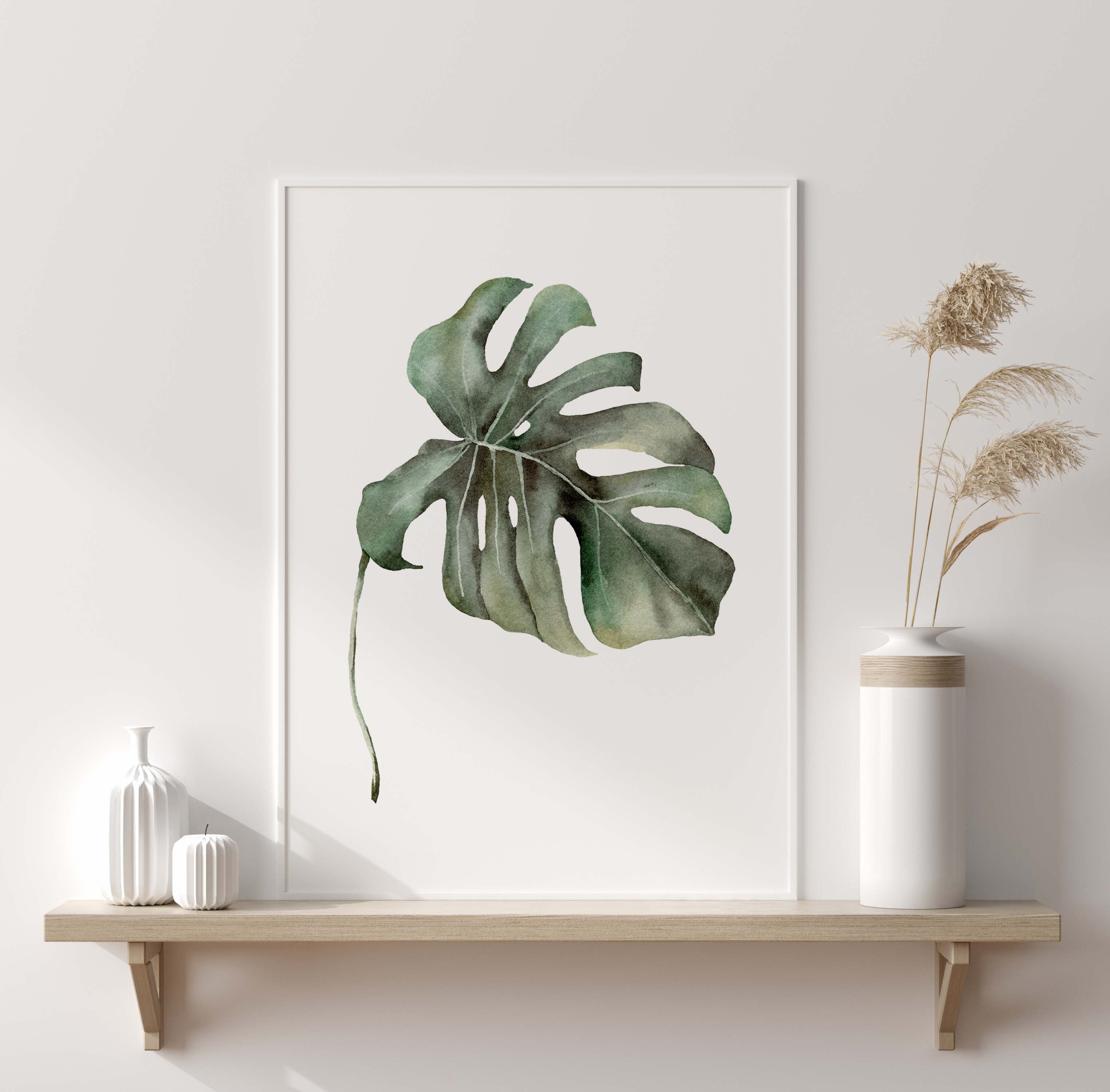 Tropical Monstera Leaf Poster