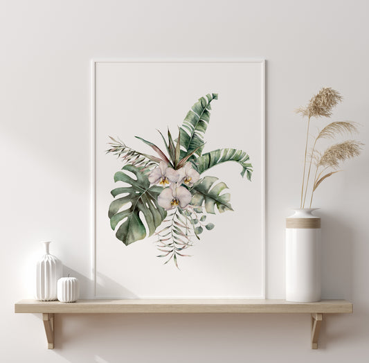 Tropical Green Orchid Poster