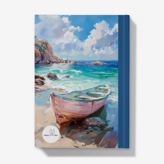 Pastel Boat by the Shore Notebook