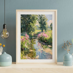 Peaceful Riverside Meadow Poster