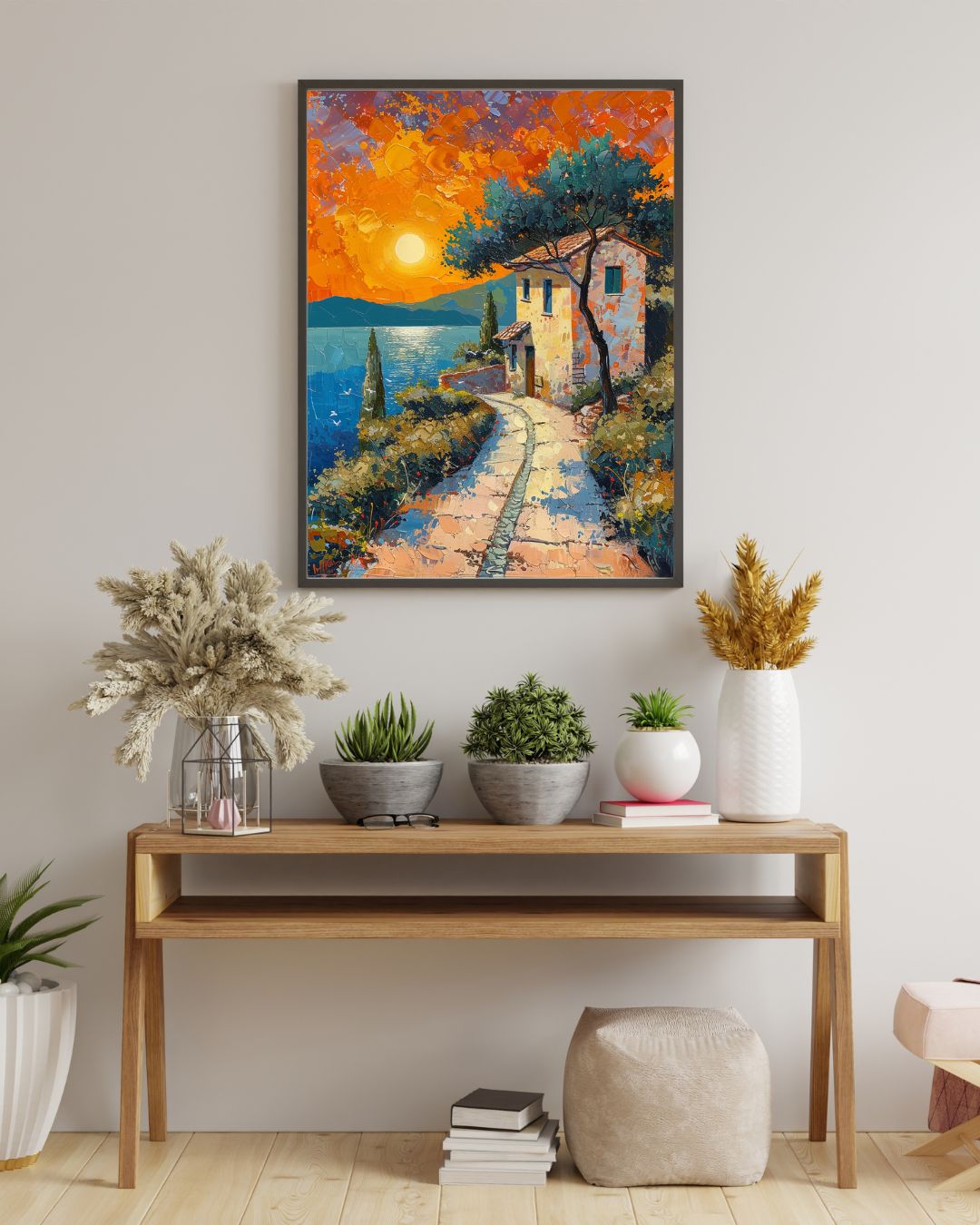 Mediterranean Sunset Hilltop Poster