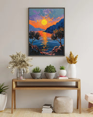 Moonlit Tranquility: Full Moon Beach Scene Poster (Eco-Friendly Ink - Multiple Sizes)