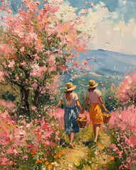 Springtime Picnic in a Field Poster