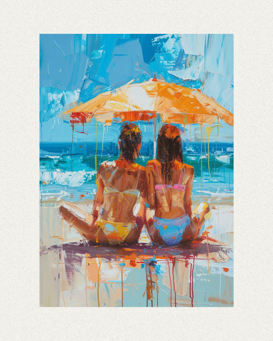 Best Friends at the Beach Poster