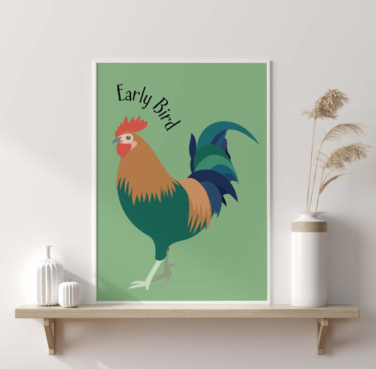 Rooster Farm Animal Poster