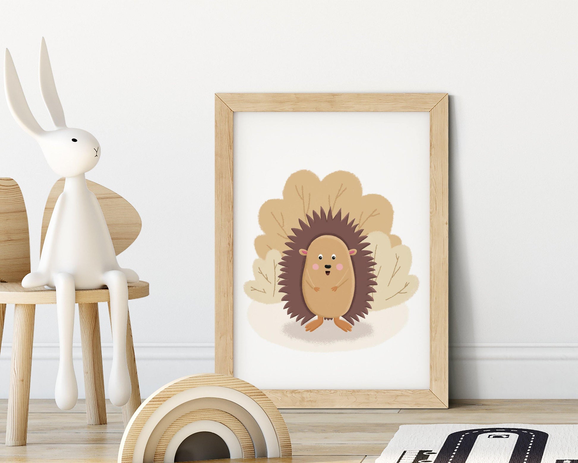Hedgehog-Beige-Wall-Art-For-Nursery