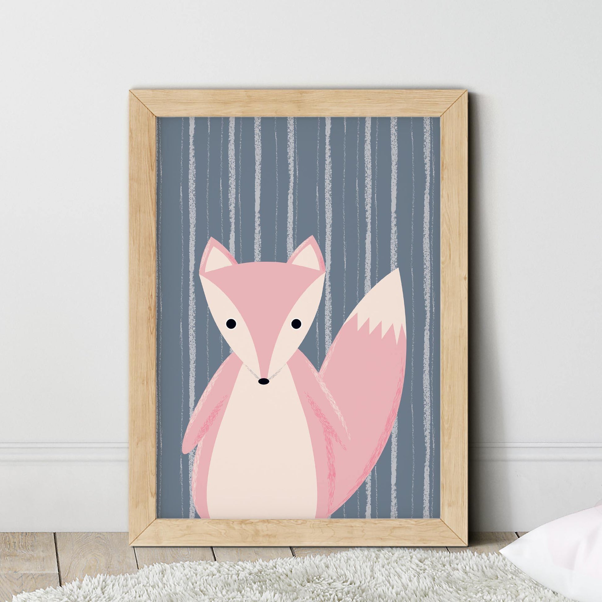 Pink-Fox-Nursery-Wall-Art