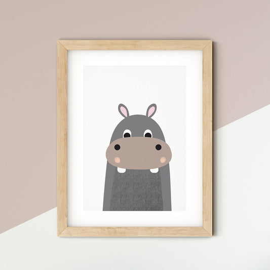 Hippo Jungle Nursery Print - rabbitholeartdesigns