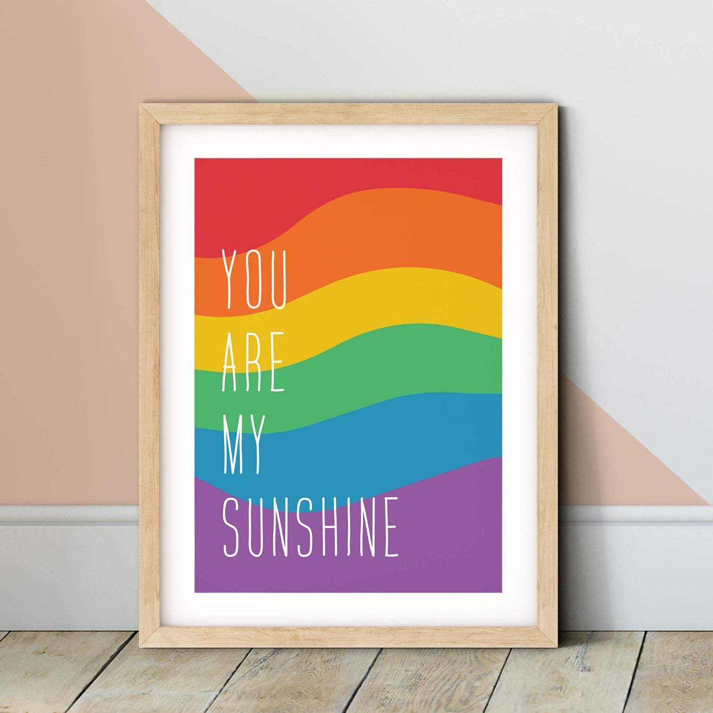 You Are My Sunshine Rainbow Nursery Print - rabbitholeartdesigns