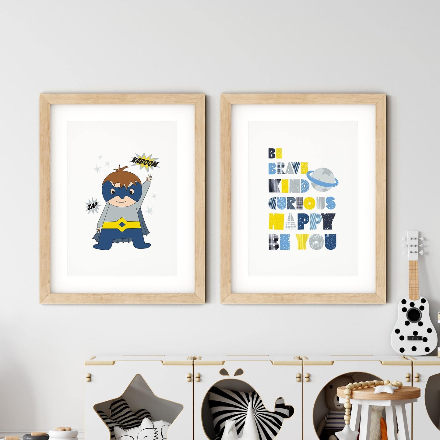Superhero Boy Set of 2 Prints - rabbitholeartdesigns