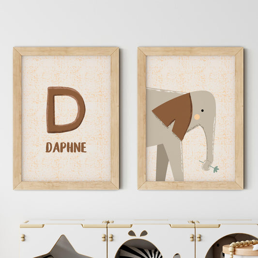 personalised-name-animal-elephant-prints