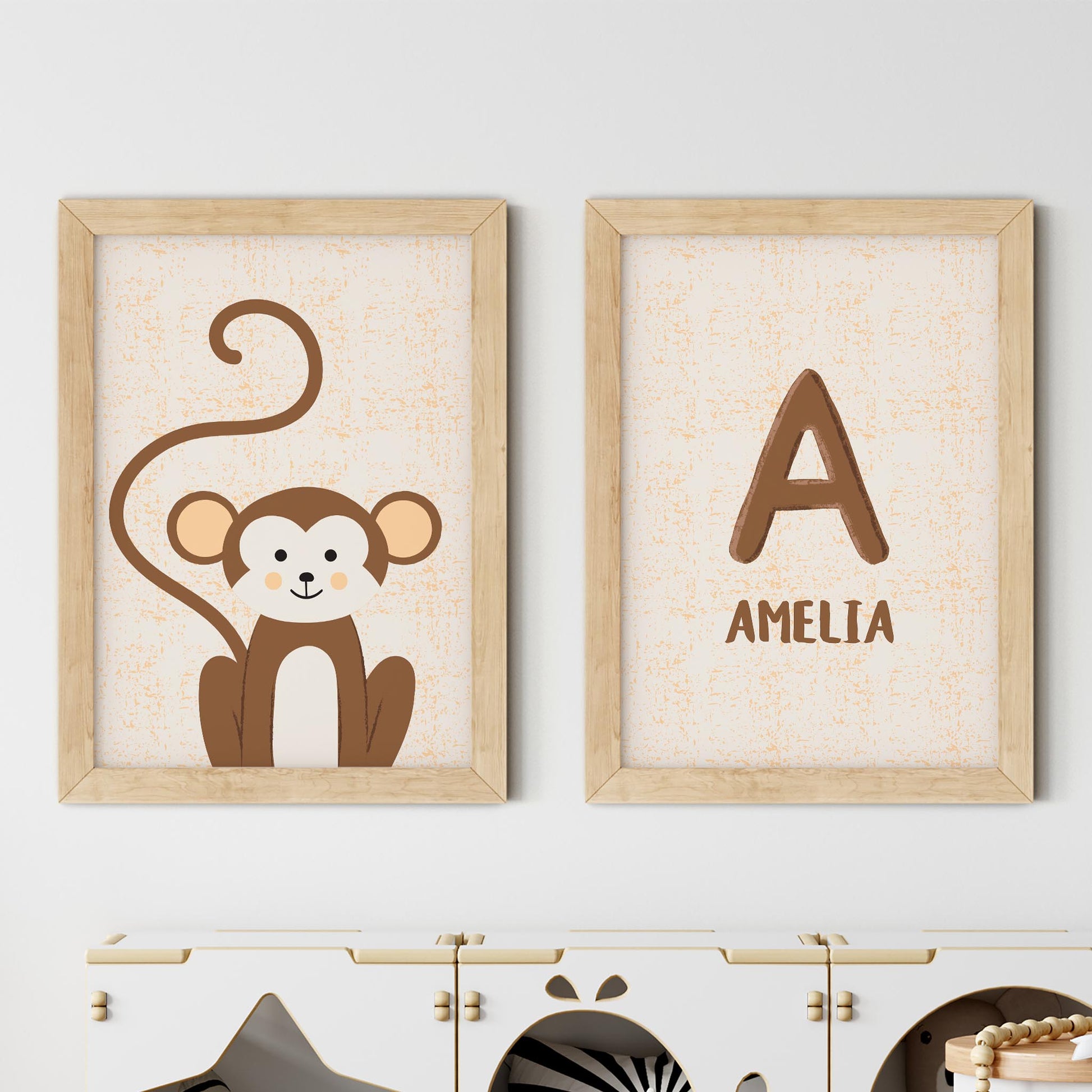 Monkey Safari Custom Nursery Print