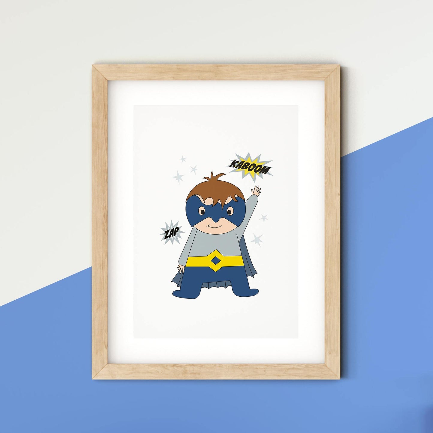 Superhero Boy Print - rabbitholeartdesigns